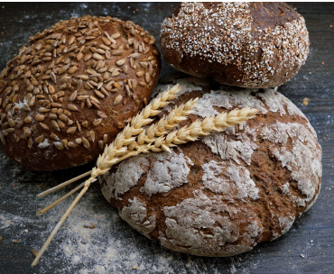 Three breads on table