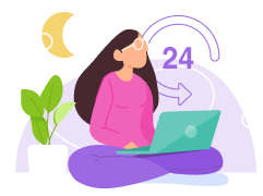 A women siting with a notebook